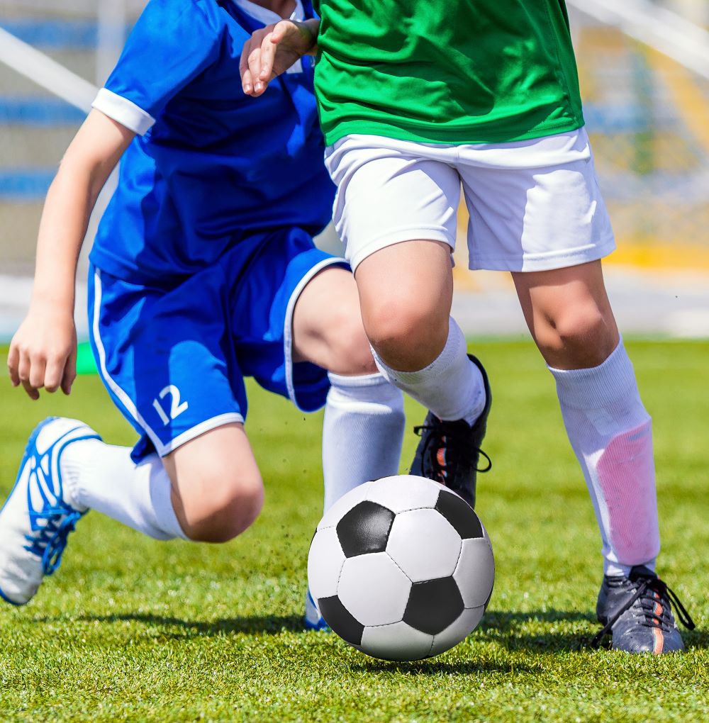 Boys playing soccer